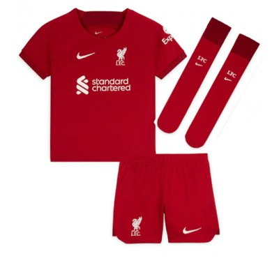 Dres Liverpool Virgil van Dijk #4 Domaci za djecu 2022-23 Kratak Rukav (+ kratke hlače)